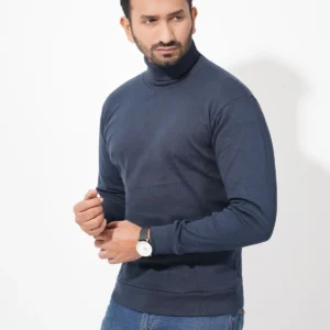 High Neck Sweater (Navy Blue)